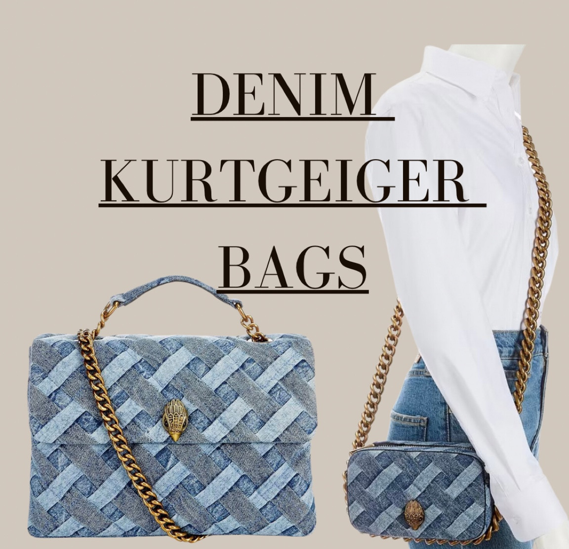 Kurt geiger denim outlet bag