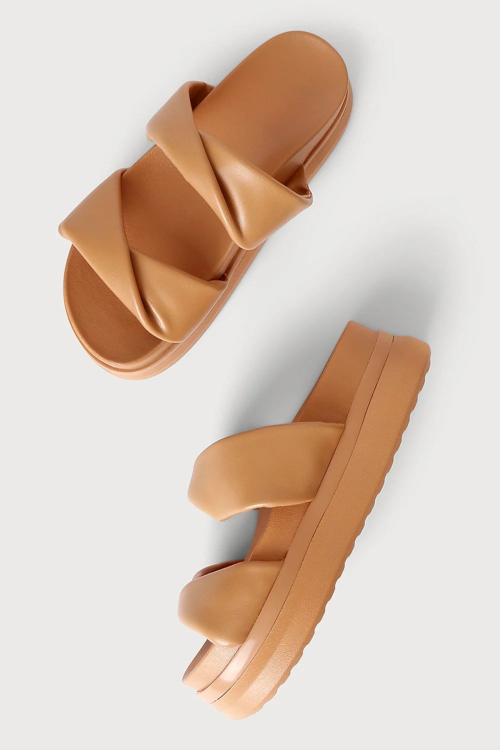 Jazlyn Natural Flatform Slide Sandals | Lulus