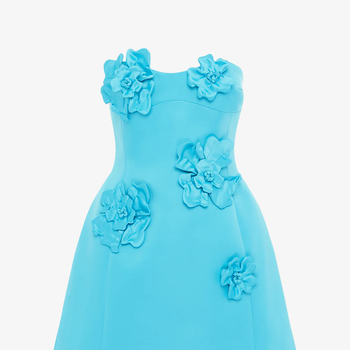 Rosario Petal Bustier Mini Dress - Aqua | LEO LIN US