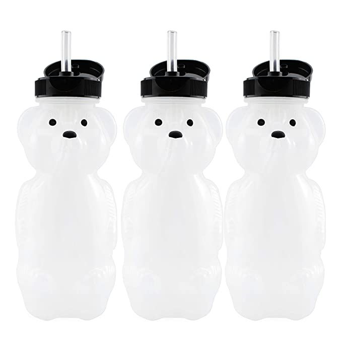 Honey Bear Straw Cups (3-Pack); 8-Ounce Therapy Sippy Bottles w/Flexible Straws | Amazon (US)