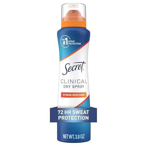 Secret Clinical Strength Dry Spray Antiperspirant Deodorant for Women, Stress Response, 3X Stress Protection, 72hr Sweat & Odor Protection, PH Balancing Minerals, 3.8 oz | Amazon (US)