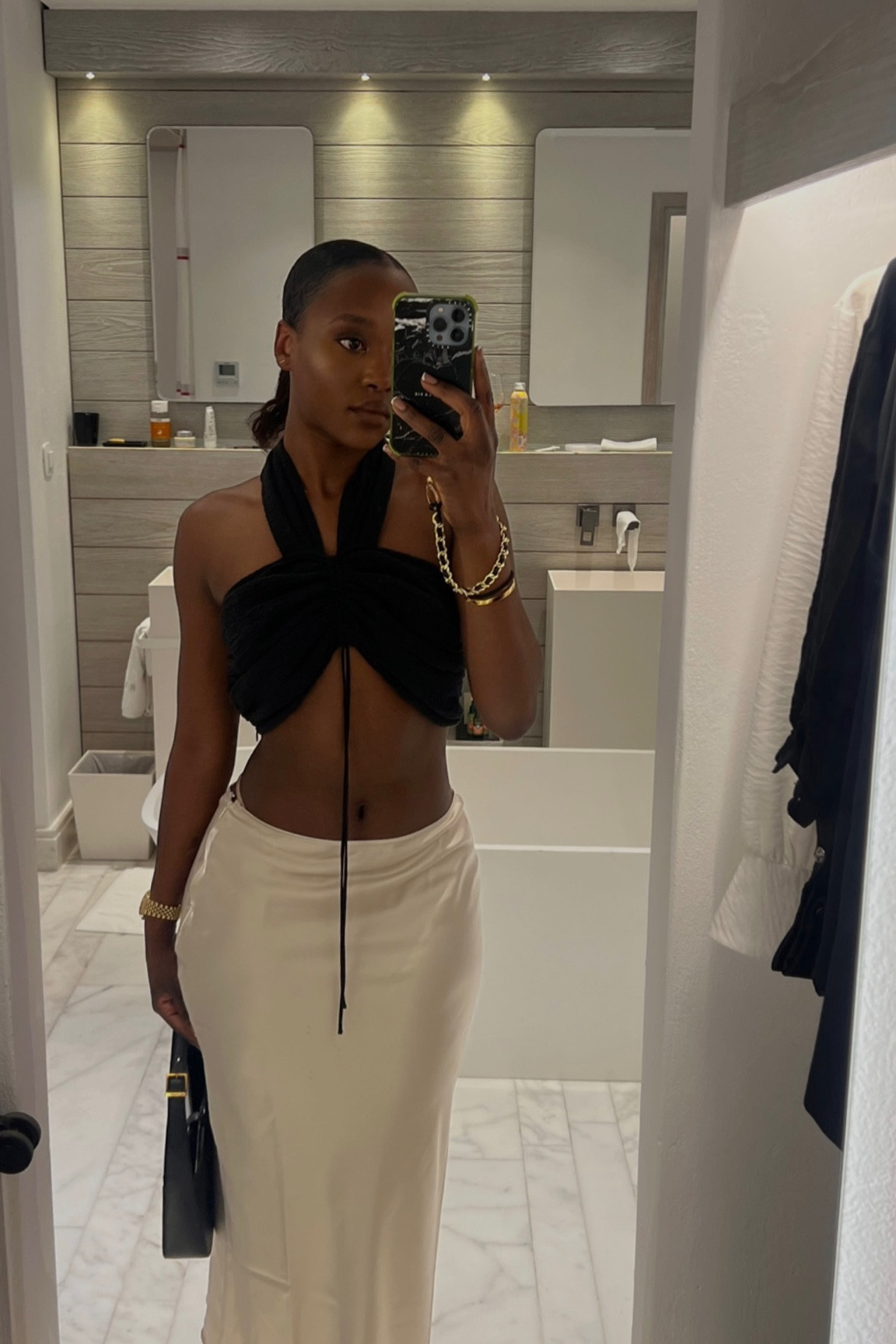 Night in Mykonos town, satin midi skirt, halter crop top, beach outfit, casetify case #LTKfit

#LTKSeasonal #LTKstyletip