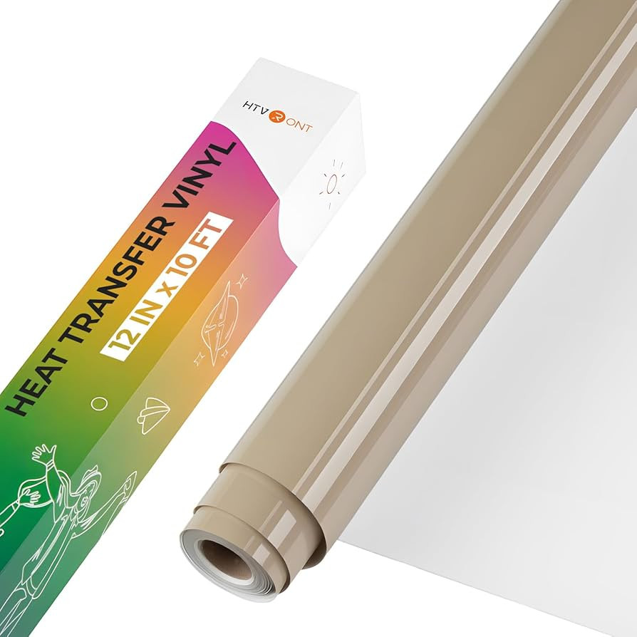 HTVRONT Heat Transfer Vinyl-12 x 10FT Camel HTV Vinyl for T-Shirts, Iron on Vinyl Roll for All Cu... | Amazon (US)