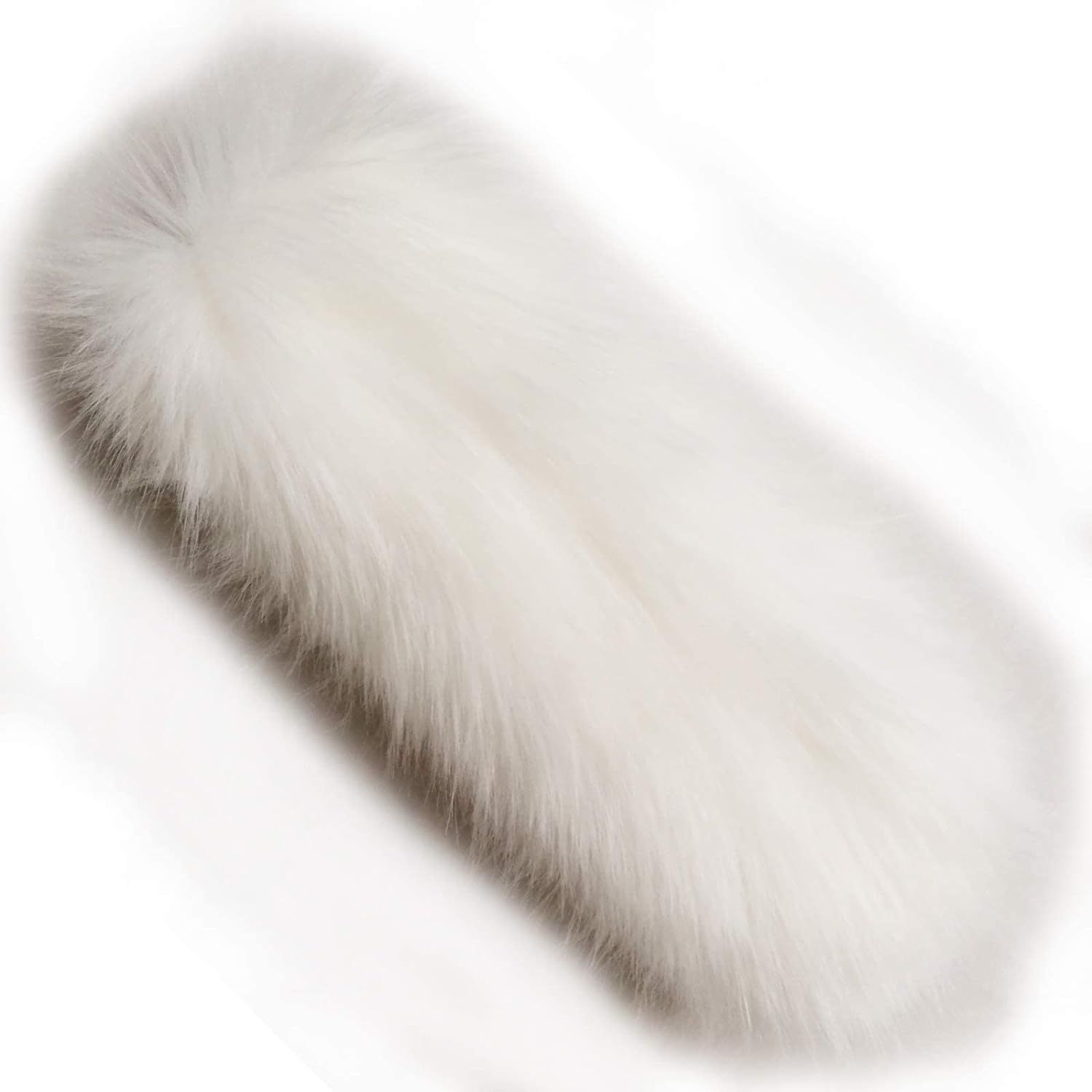 FHQHTH Faux Fur Headband with Elastic for Women Winter Earwarmer Ski Cold Earmuff [White] | Amazon (US)
