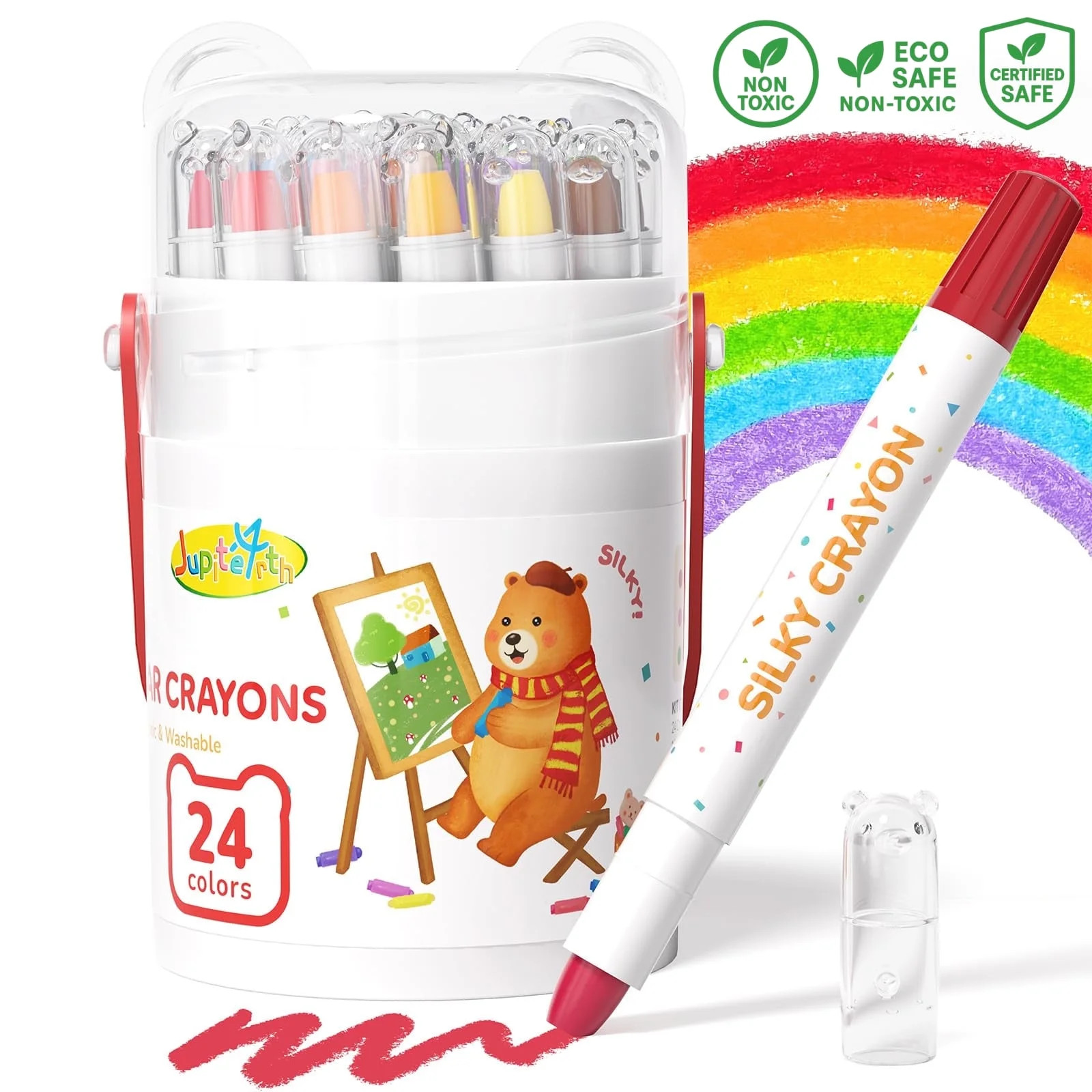 Jupitearth 24Ct Twistable&Non-Toxic Washable,Silky Crayons for toddlers1-3,Kids 4-8,Back to Schoo... | Walmart (US)