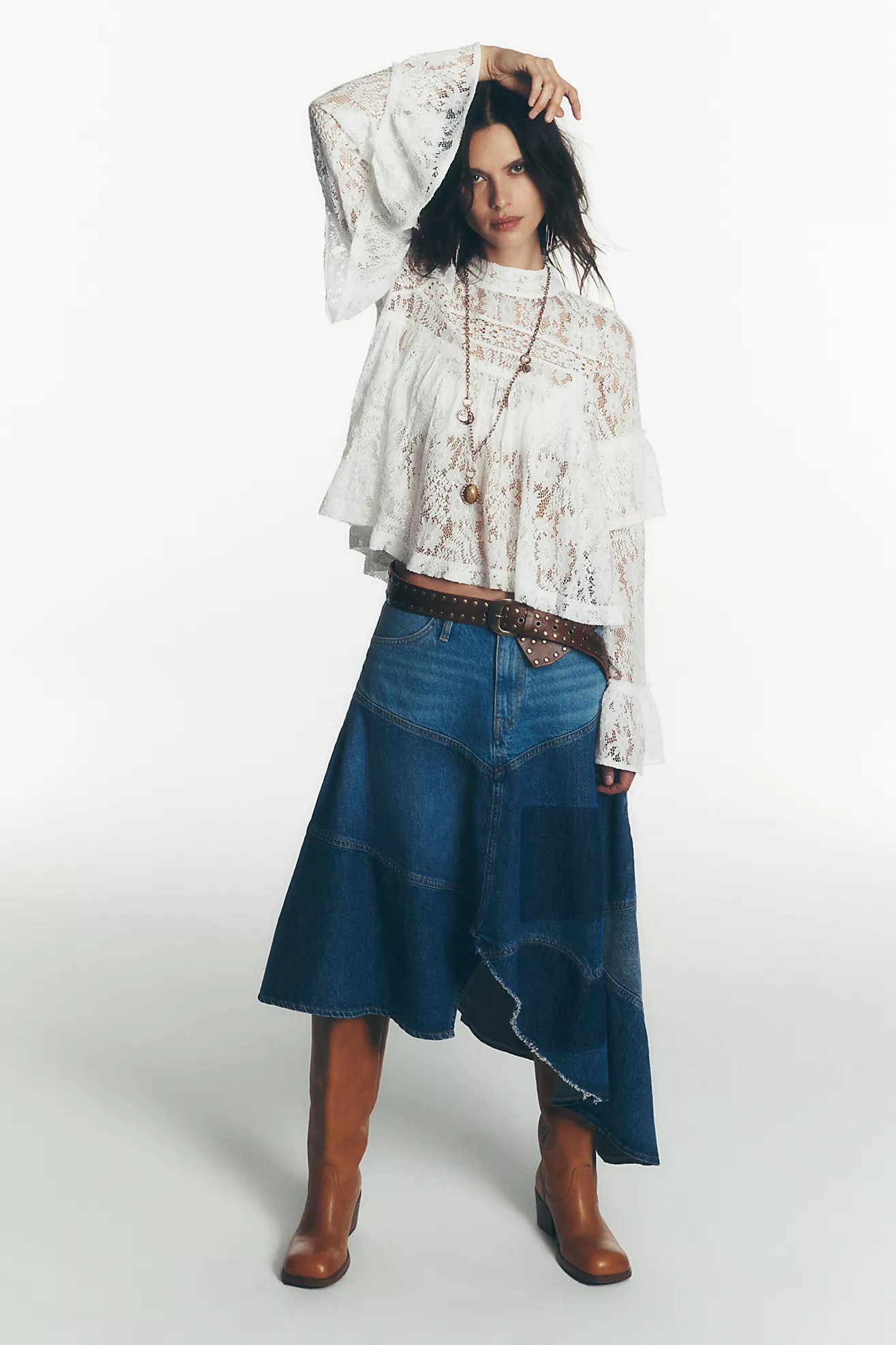 We The Free Piece Of Work Denim Midi Skirt | Free People (Global - UK&FR Excluded)