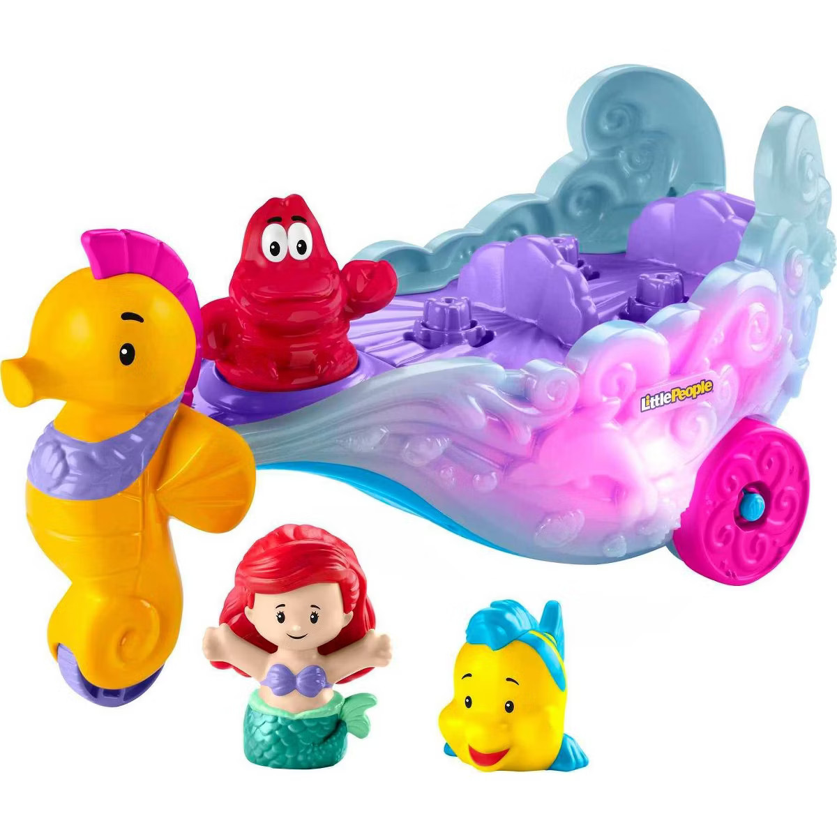 Disney Princess Little People Ariel's Light-Up Sea Carriage Musical Vehicle | Target