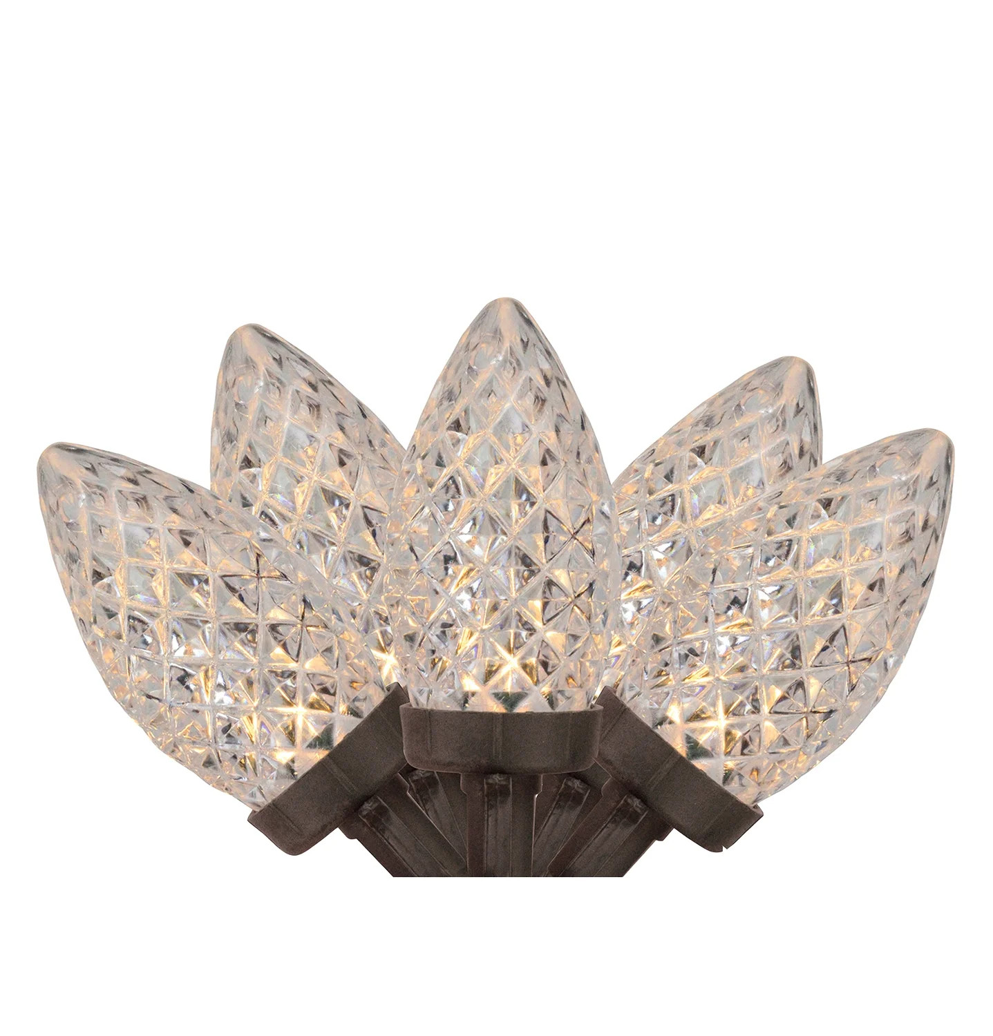 Northlight LED Faceted C9 Christmas Light - Warm White - 66' Brown Wire - 100ct | Walmart (US)