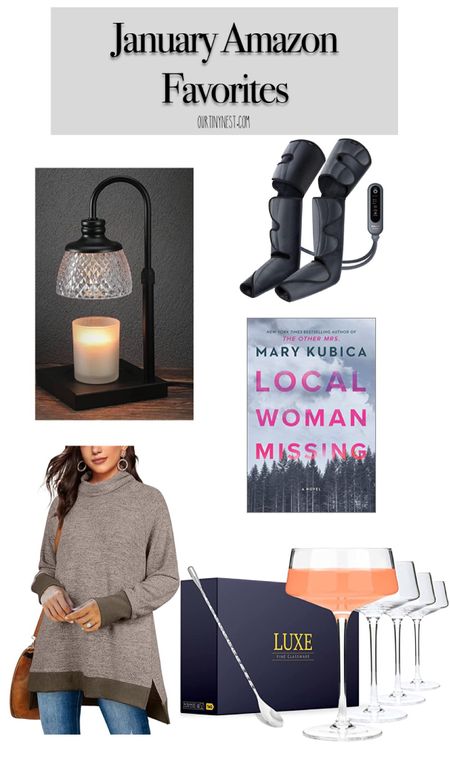 January Amazon favorites including a candle warmer, coupe glasses, my current read on my Kindle and wellness items


#LTKunder100 #LTKhome #LTKunder50