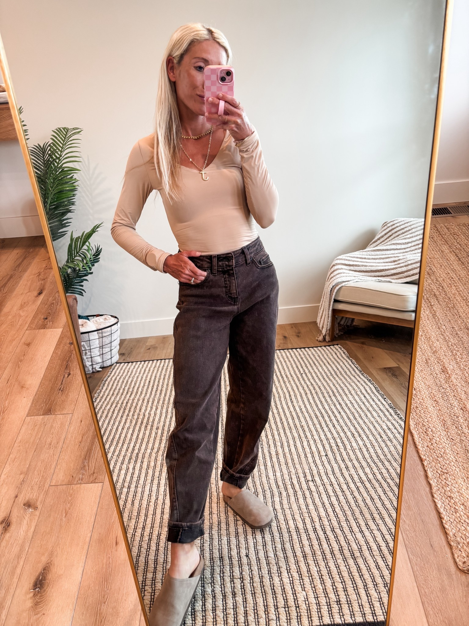 Fav basic top from Amazon, smooth fitted, double lined. Pants necklace and clogs from Walmart and can be found on my Mavely storefront. 

https://mave.ly/whowhatwearuts-closet

#LTKStyleTip #LTKPetite #LTKFindsUnder50