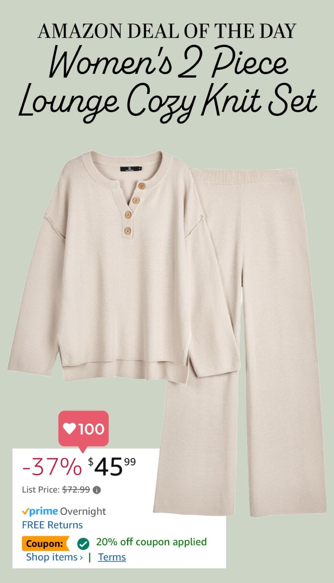 🚨 Amazon Deal of the Day: Women's 2 Piece Lounge Cozy Knit Set!!!! 🚨

Medium in Amazon set – one of my favorite’s to work from home in!! :)

#LTKStyleTip #LTKSaleAlert #LTKFindsUnder50