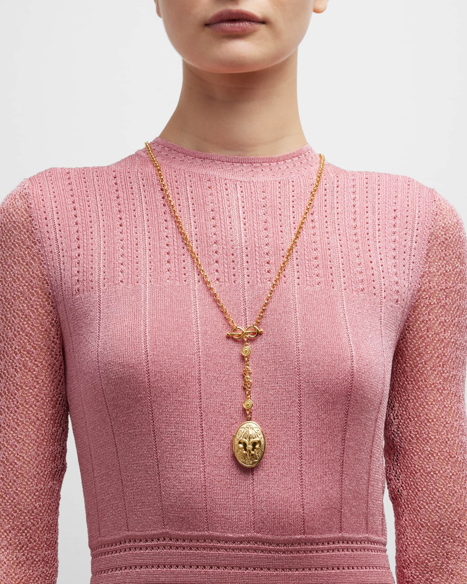 24k Gold Electroplated Fleur-De-Lis Long Necklace | Neiman Marcus