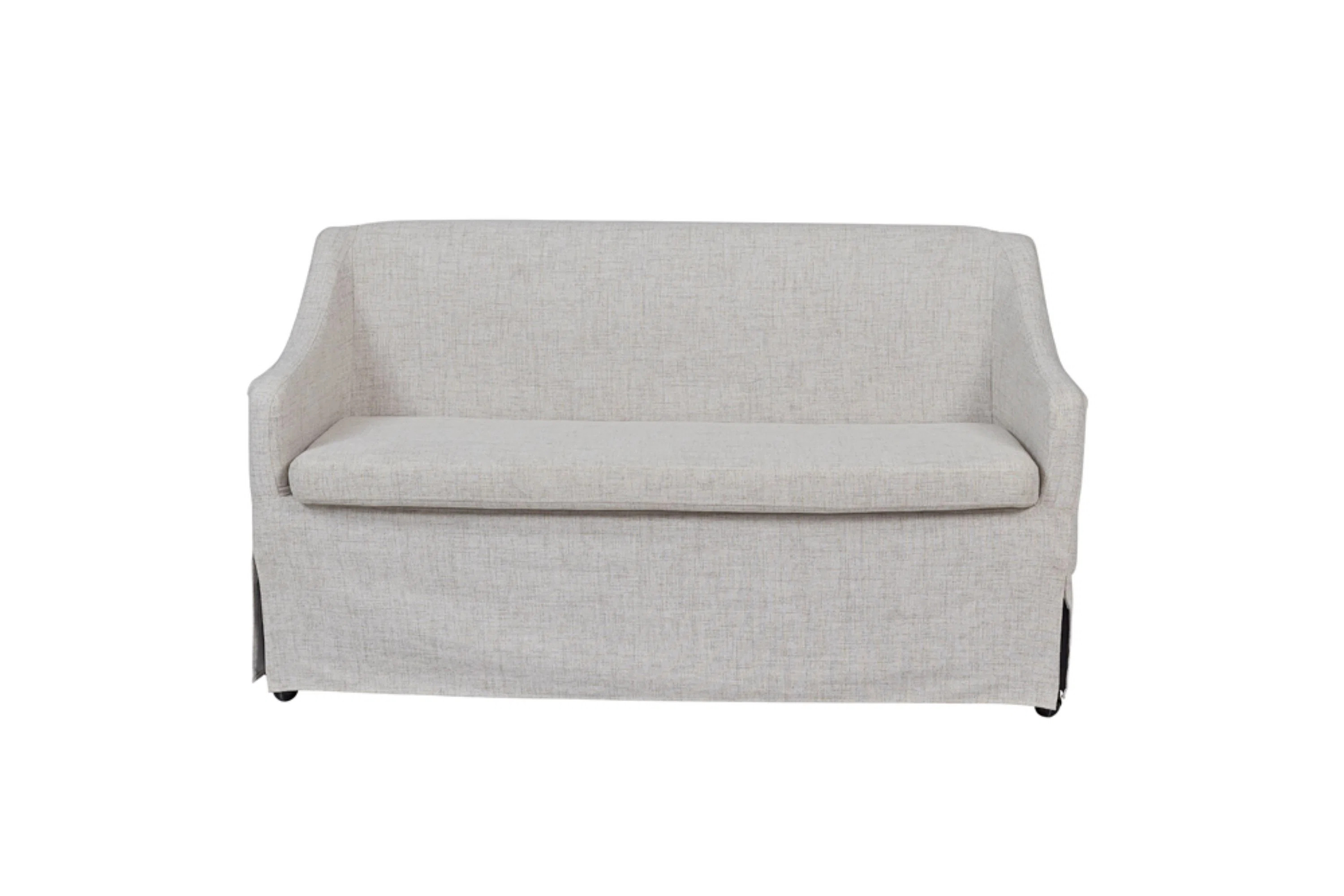 Doro Slipcovered Upholstered Settee with Casters & Seat Cushion | Wayfair North America