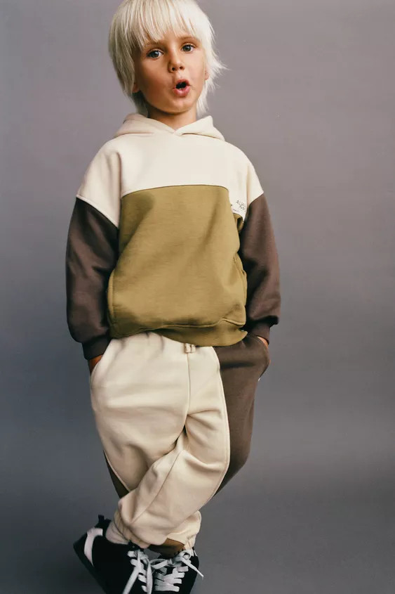 COLOR BLOCK JOGGER PANTS WITH LABEL | Zara US