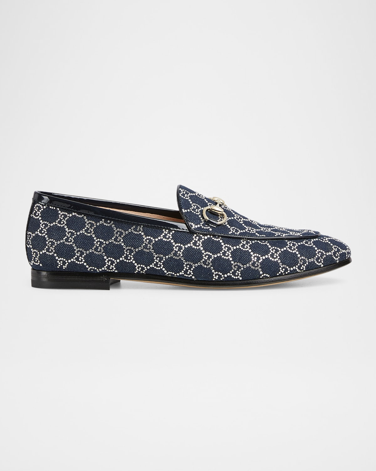 Denim GG Crystal New Jordaan Loafers | Neiman Marcus
