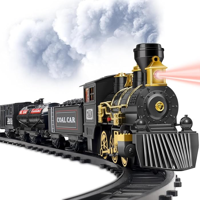 BainGesk Train Set, Christmas Train Set with Steam, Lights and Sounds, Train Sets for Around The ... | Amazon (US)