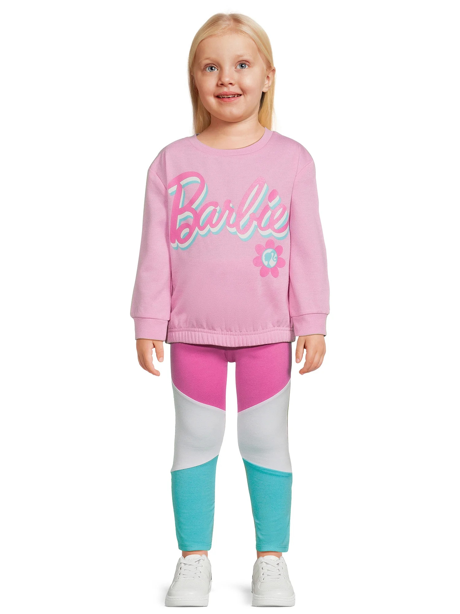 Barbie Toddler Girls Colorblocked Top and Leggings Set, 2-Piece, Sizes 2T-5T | Walmart (US)