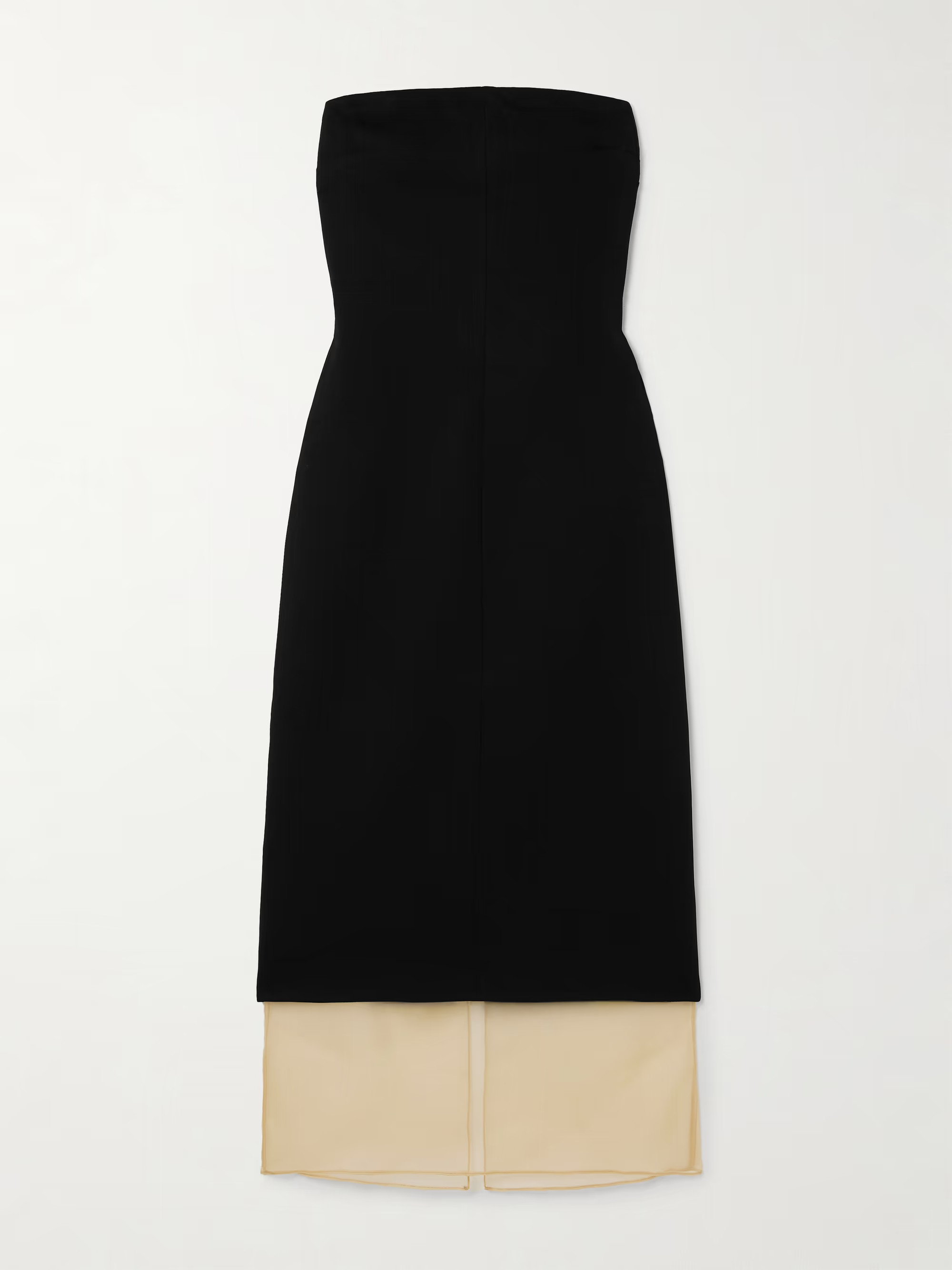 Issia strapless silk organza-trimmed crepe dress | NET-A-PORTER (UK & EU)