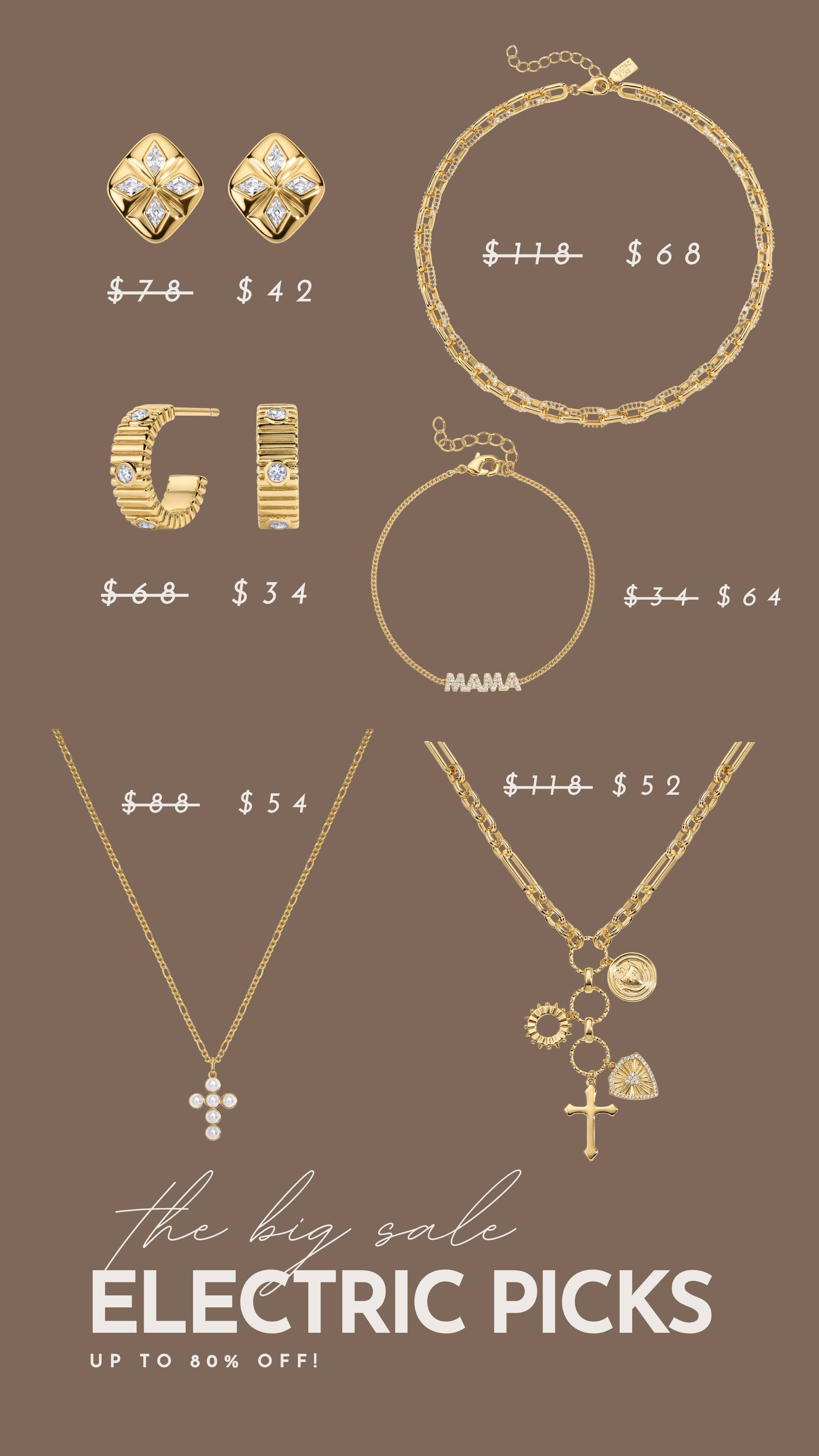 electric picks is having an amazing sale right now! here are some of my favorite pieces

gold jewelry, earrings, charm necklace 

 #LTKgrwm #LTKootd #LTKmomlife