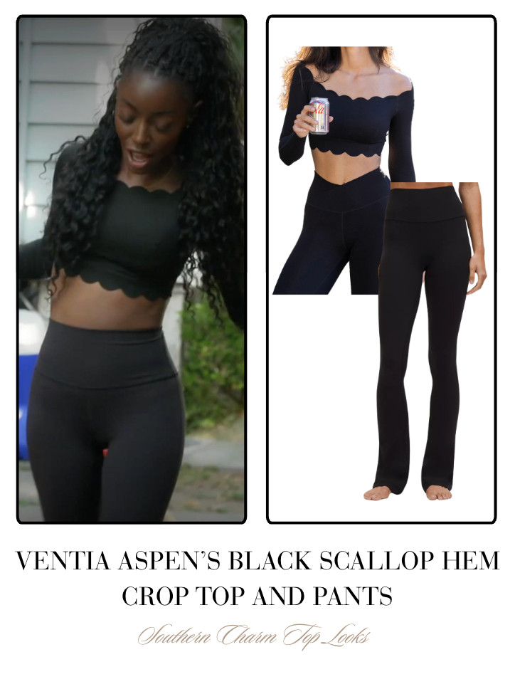 Venita Aspen's Black Scallop Hem Crop Top and Pants 

 