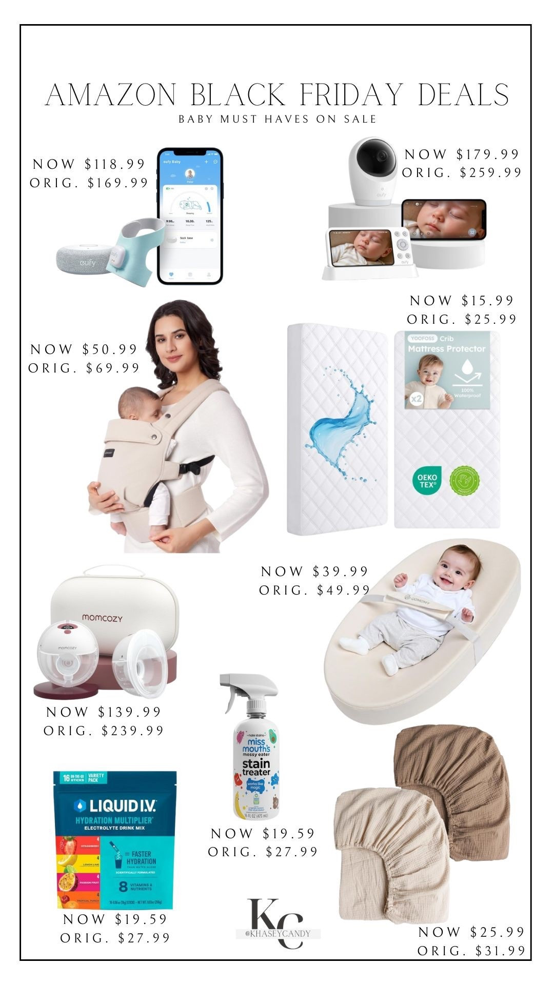 Amazon Black Friday Baby Registry Essentials

baby monitor, changing pad, breast pump, muslin crib sheets, baby carrier 

#LTKBaby #LTKCyberWeek #LTKBump
