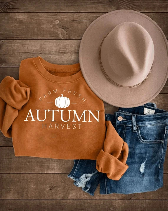 Farm Fresh Autumn Harvest Crewneck or Tee / Fall T-Shirts / | Etsy | Etsy (US)