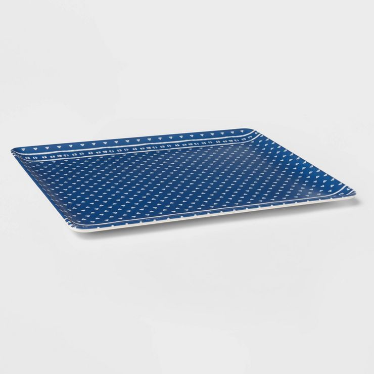 14" x 10" Bamboo and Melamine Serving Platter Blue - Threshold™ | Target