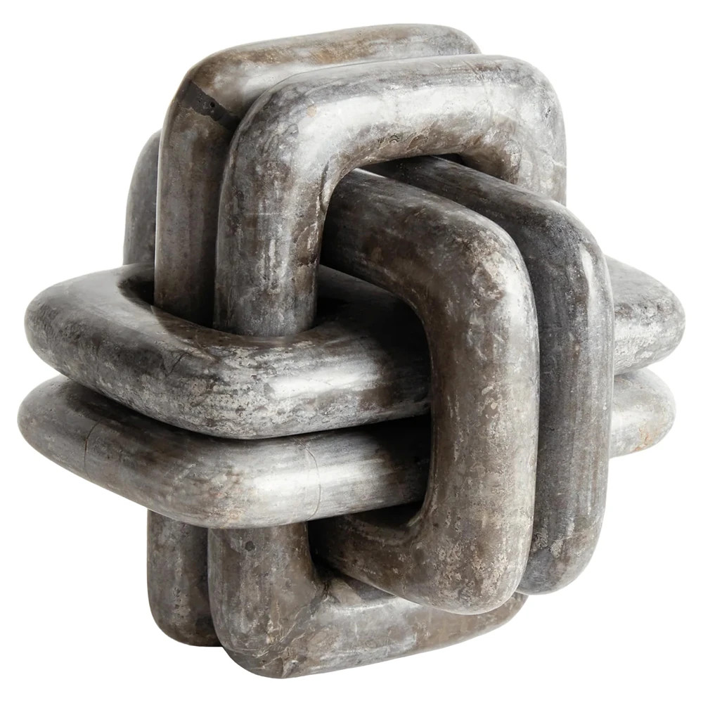 Amira Modern Classic Grey Marble Knot Decorative Sculpture | Kathy Kuo Home