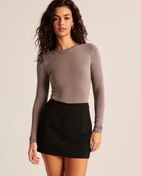 Long-Sleeve Cotton Seamless Fabric Crew Bodysuit | Abercrombie & Fitch (US)