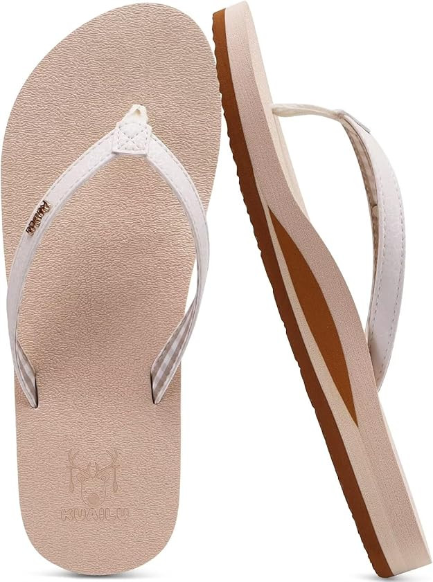 KuaiLu Womens Arch Support Flip Flops Comfortable Yoga Mat Slip on Summer Beach Walking Thong Cus... | Amazon (US)