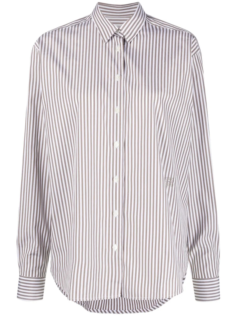 TOTEME Striped Organic Cotton Shirt - Farfetch | Farfetch Global