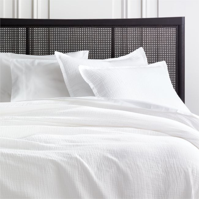 Alto Organic Cotton Gauze White King Duvet Cover | CB2
