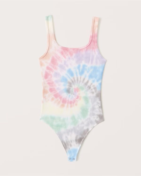 Gender Inclusive Pride Tie-Dye Ribbed Tank Bodysuit | Gender Inclusive Gender Inclusive | Abercro... | Abercrombie & Fitch (US)