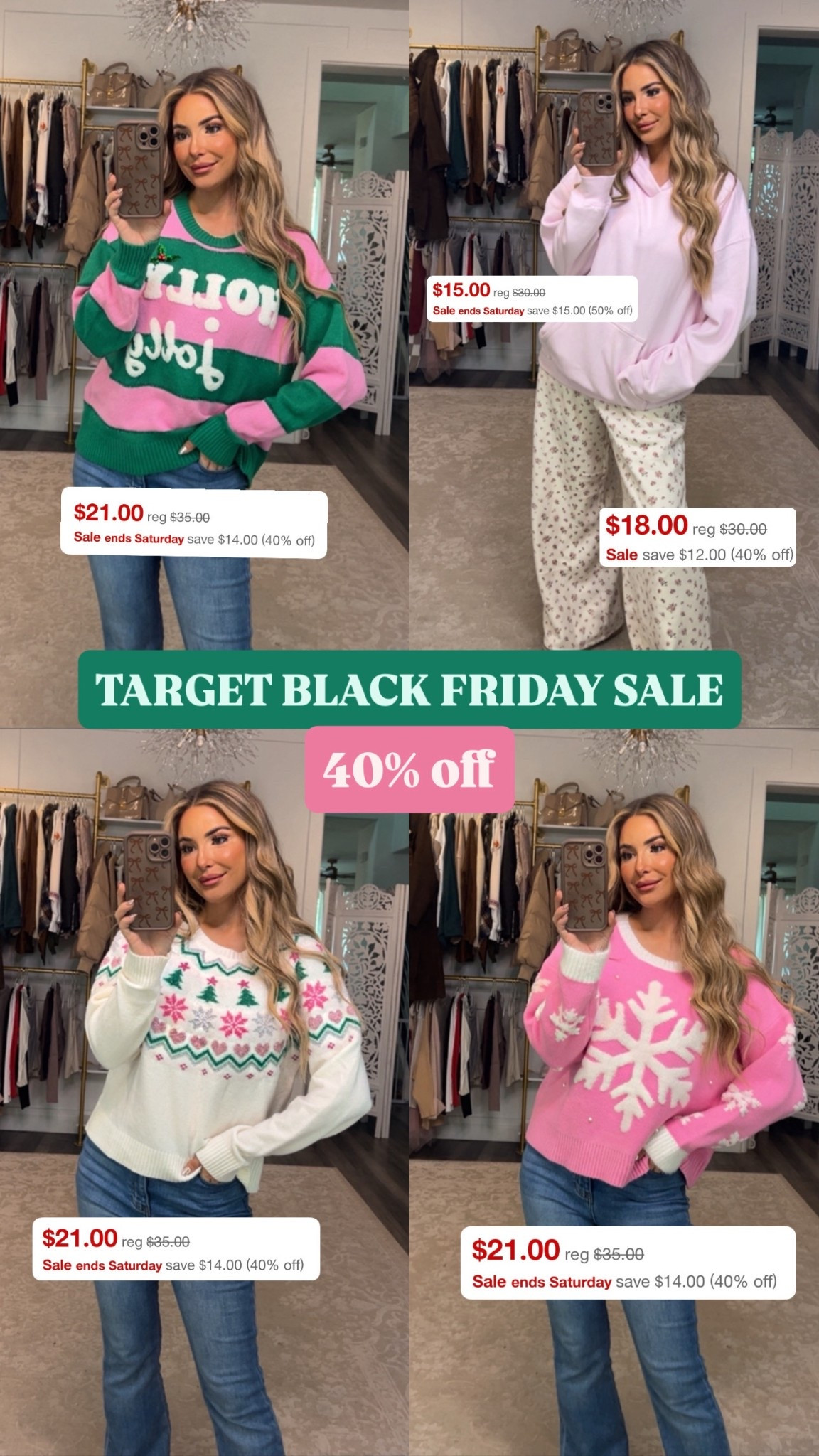 Target Black Friday deals on fashion and winter sweaters 40% OFF 

#LTKGiftGuide #LTKHoliday #LTKCyberWeek