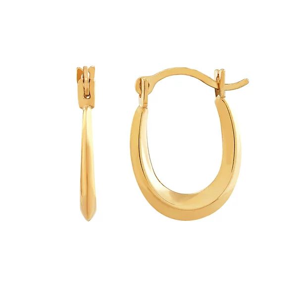 Brilliance Fine Jewelry 10K Yellow Gold Polished Oval Concave Hoop Earrings | Walmart (US)