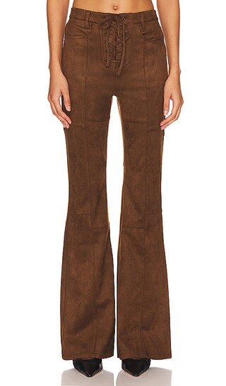 x Revolve Astrid Pant in Mocha Brown Suede | Revolve Clothing (Global)