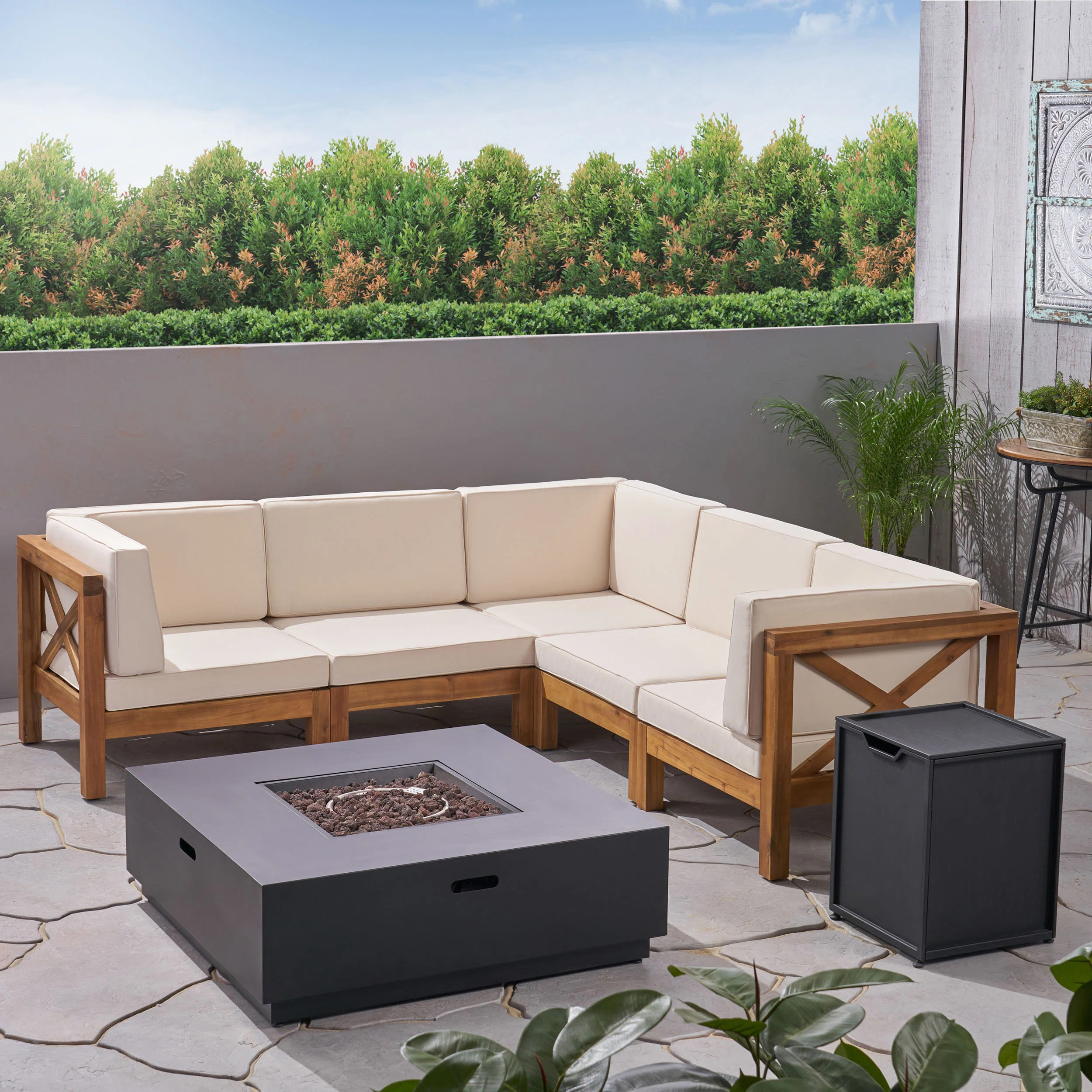 Acacia 5 - Person Modular Patio Conversation Sets with Cushions | Wayfair North America