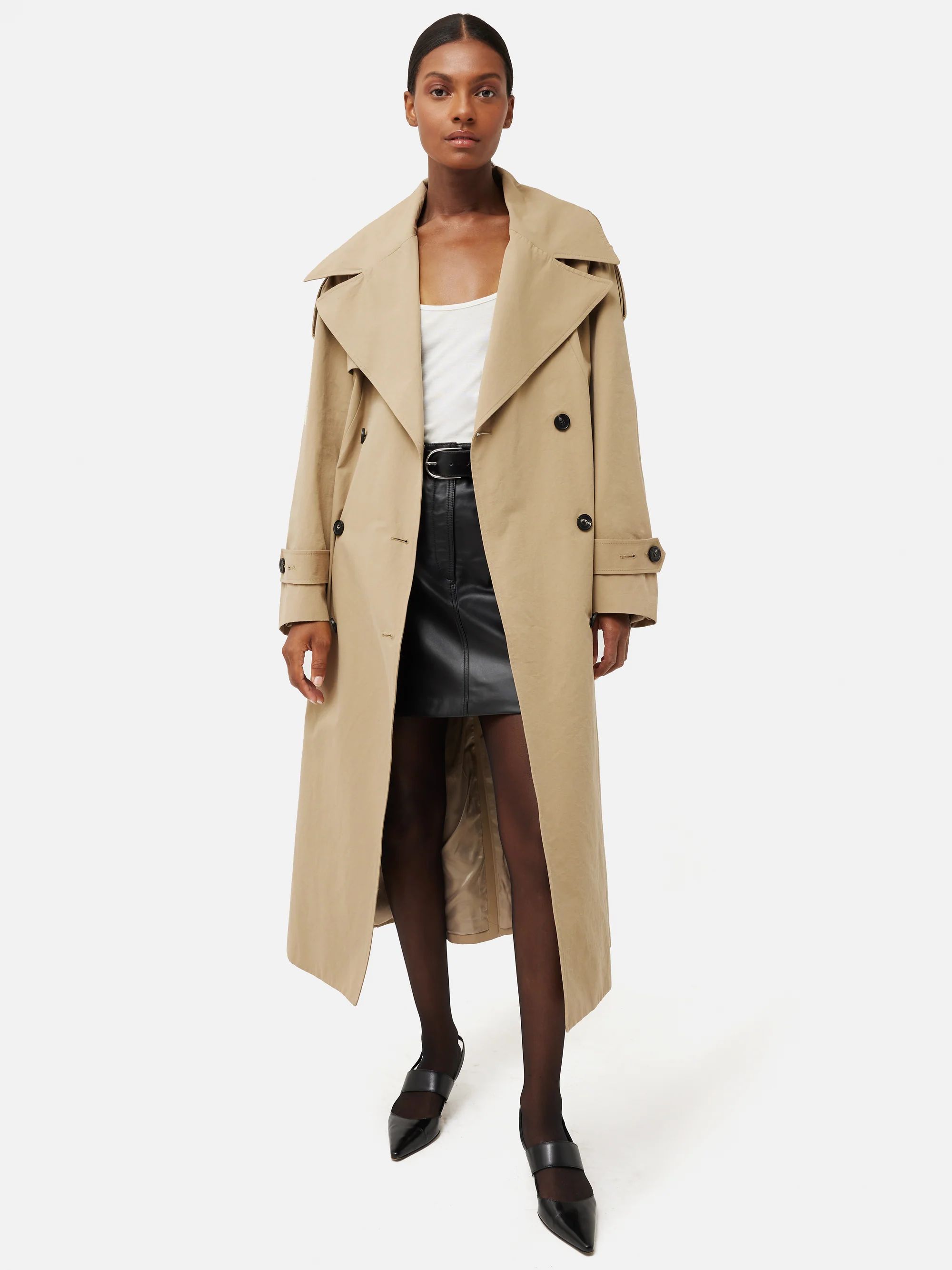 Nelson Cotton Trench Coat | Stone | Jigsaw (UK)