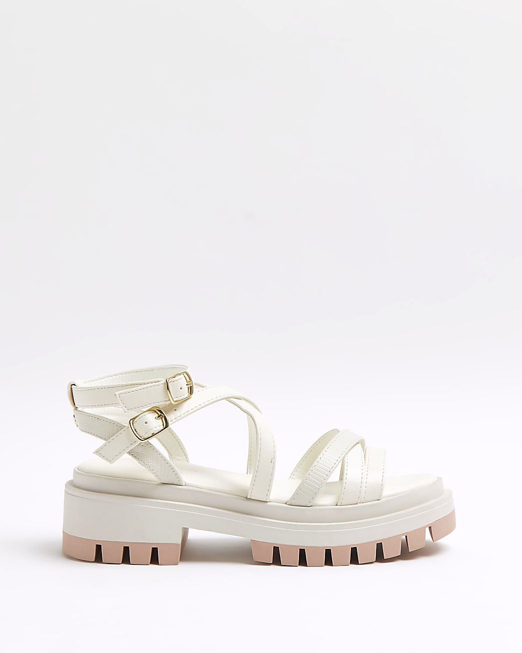White strappy flatform sandals | River Island (UK & IE)