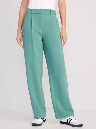 Extra High-Waisted Pleated Taylor Wide-Leg Trouser Suit Pants for Women | Old Navy (US)