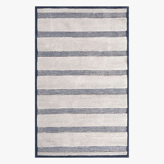 Stripe Wool Rug - Navy | Pottery Barn Teen