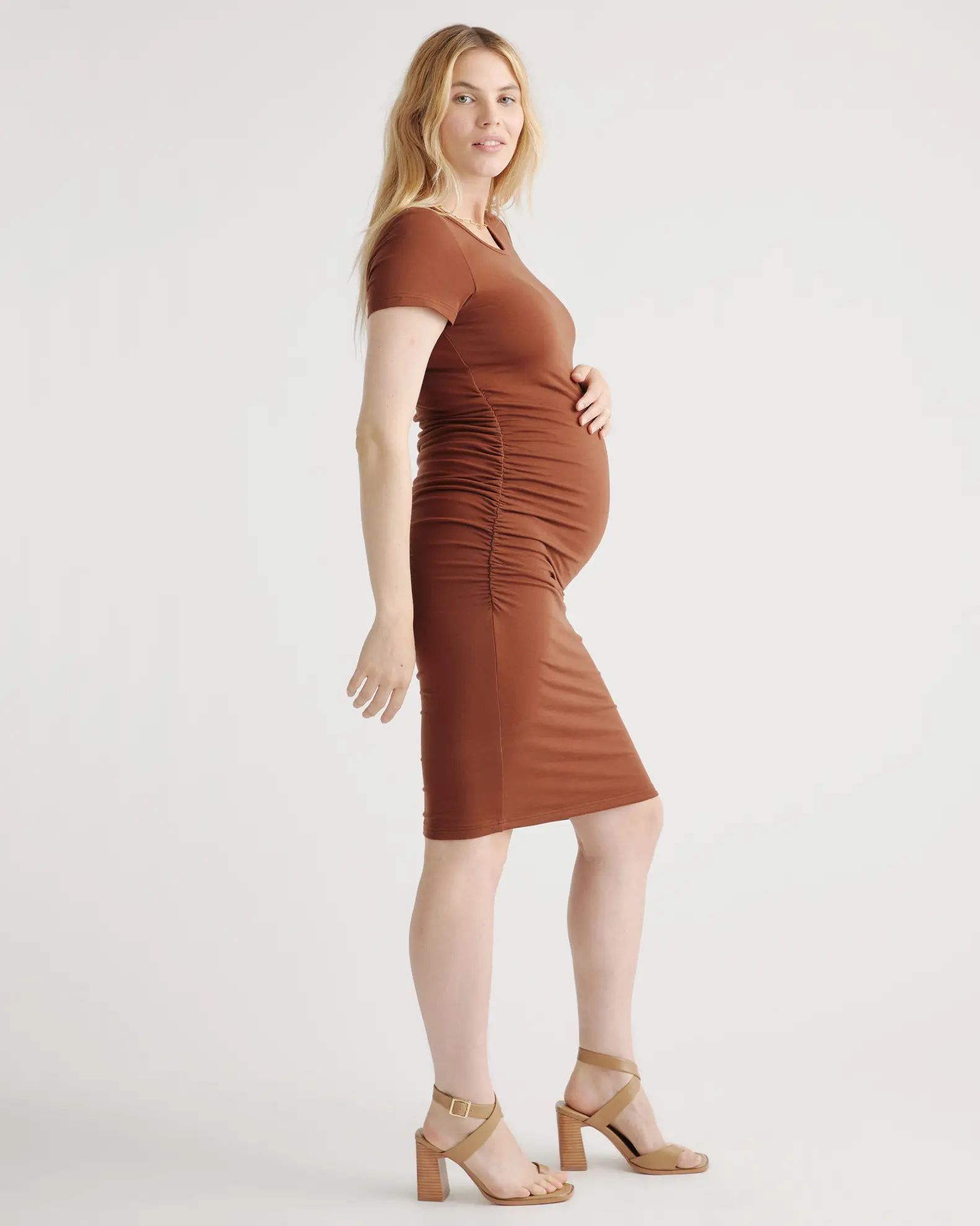 Tencel Jersey Maternity Ruched Dress | Quince
