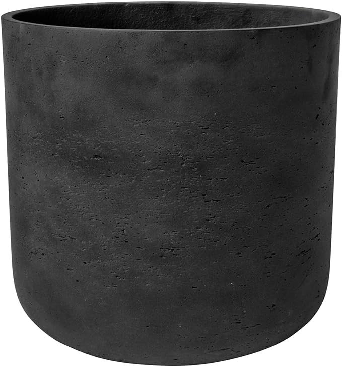 Pottery Pots Black Washed Round Bottom Planter - Fiberstone Indoor and Outdoor Flower Pot 13" H x... | Amazon (US)