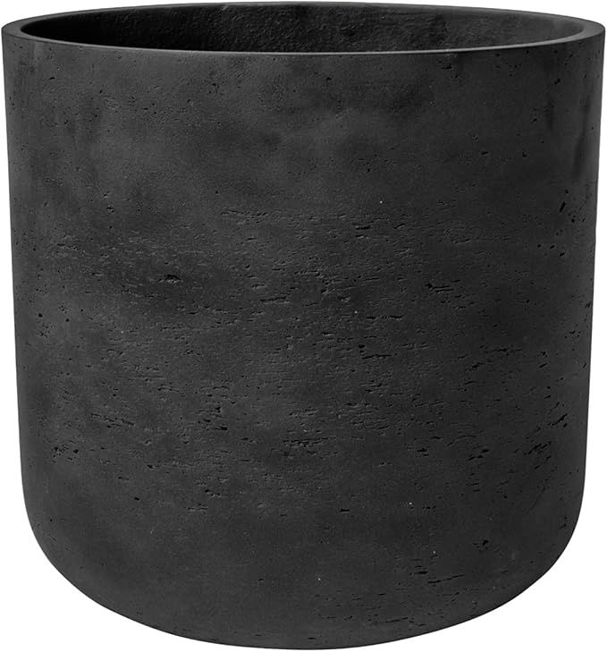 Pottery Pots Black Washed Round Bottom Planter - Fiberstone Indoor and Outdoor Flower Pot 13" H x... | Amazon (US)