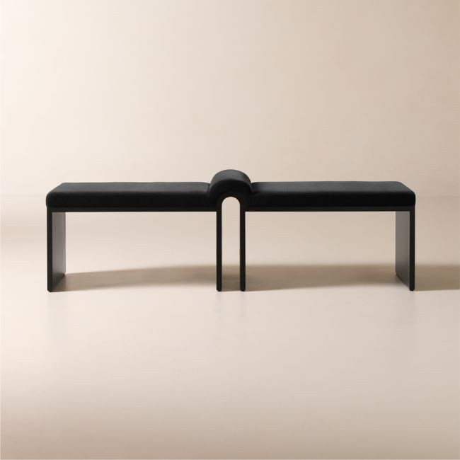 Arc 67.5" Faux Mohair Bench | CB2