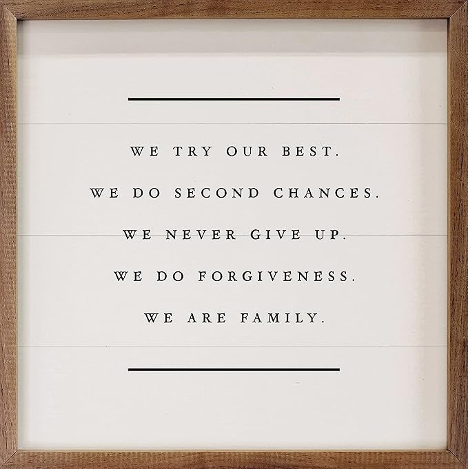 We Try Our Best White Family and Love Wall Home Decor Series Wooden Sign Décor By Kendrick Home,... | Amazon (US)