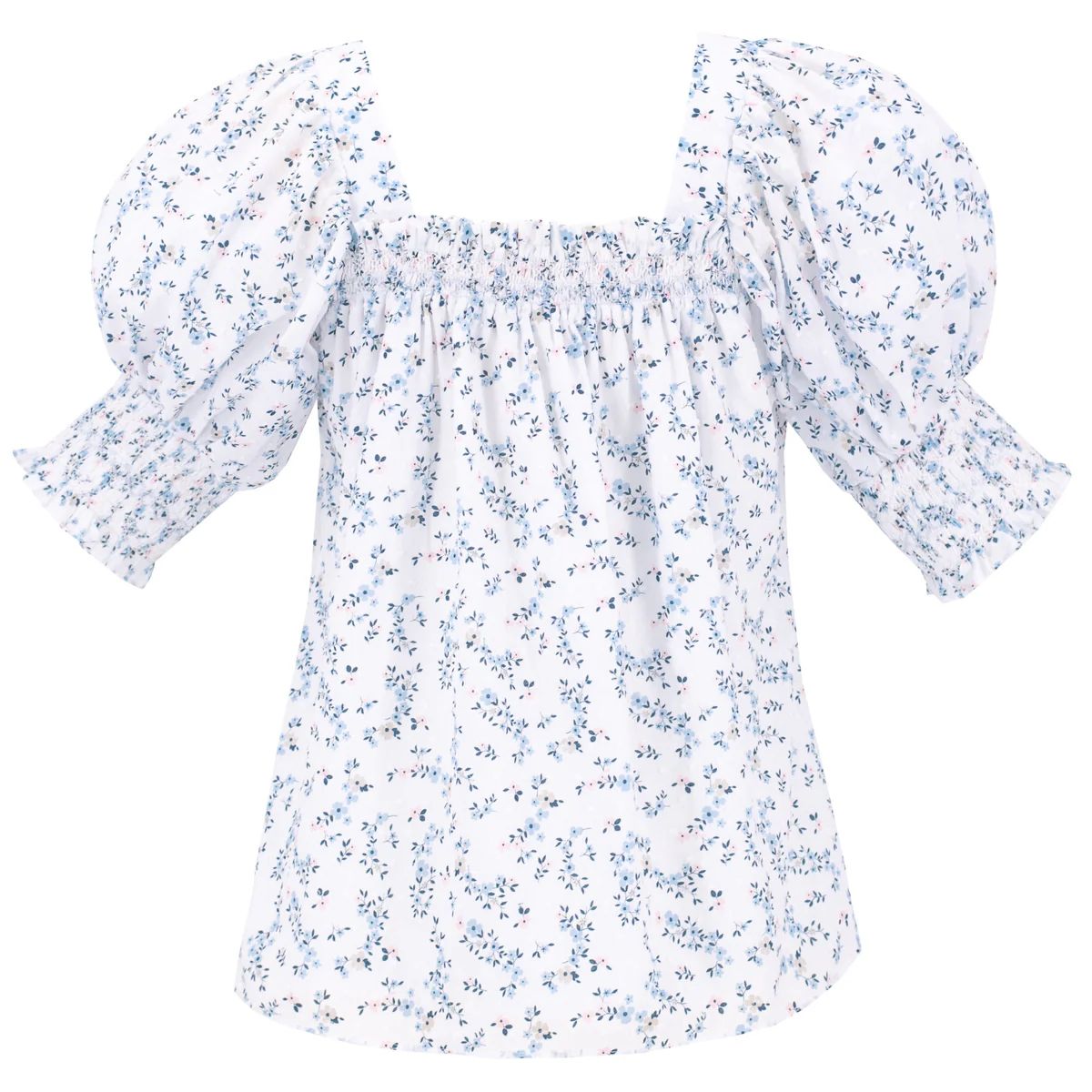 Women’s Eloise Shirt - Pastel Blooms Swiss Dot | Dondolo