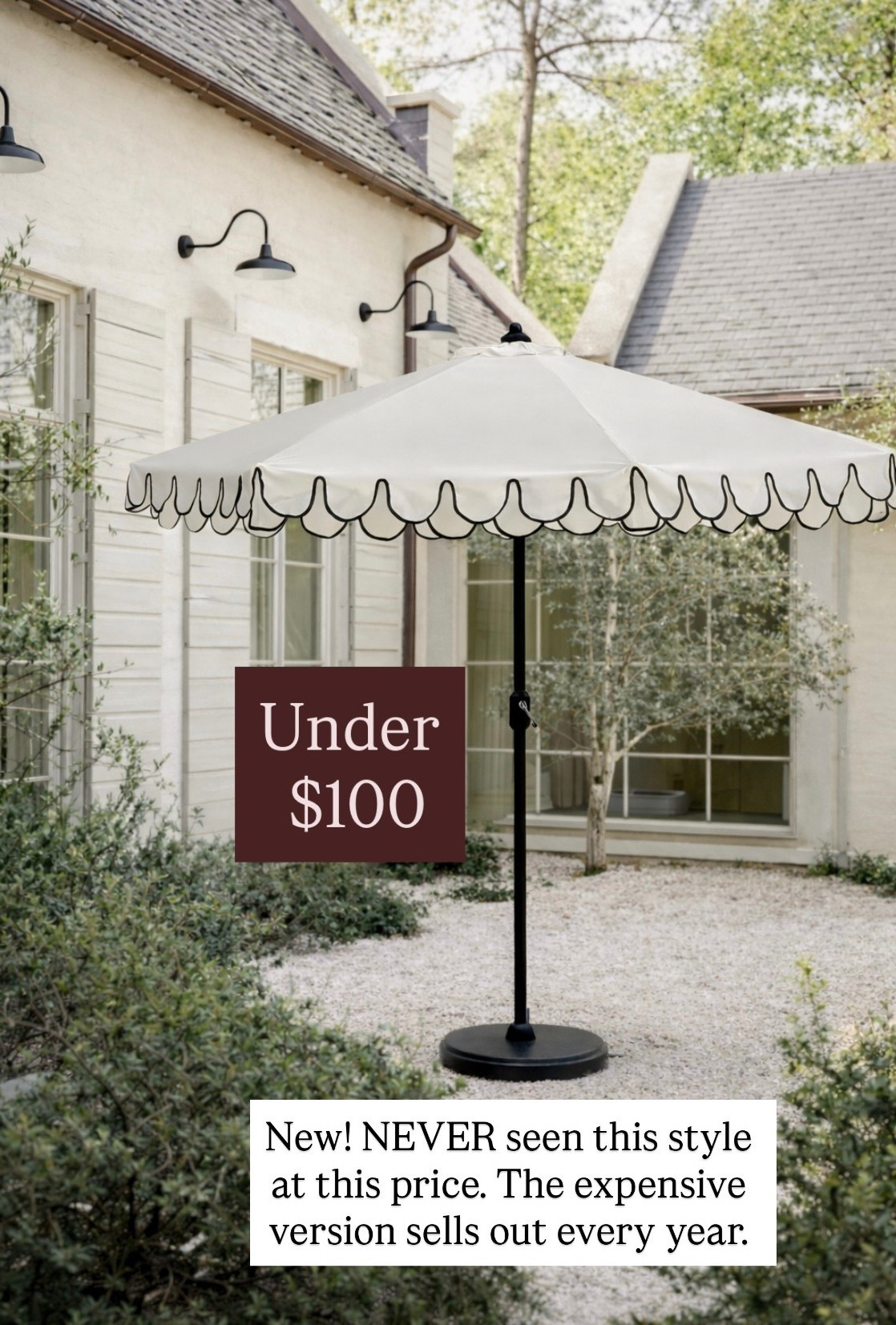 I have not seen a scalloped umbrella this affordable. There’s a very similar one that sold out every summer, but it’s twice much money I would run for this devil, scallop umbrella, large umbrella, pork and patio must have.

#LTKHome #LTKSaleAlert