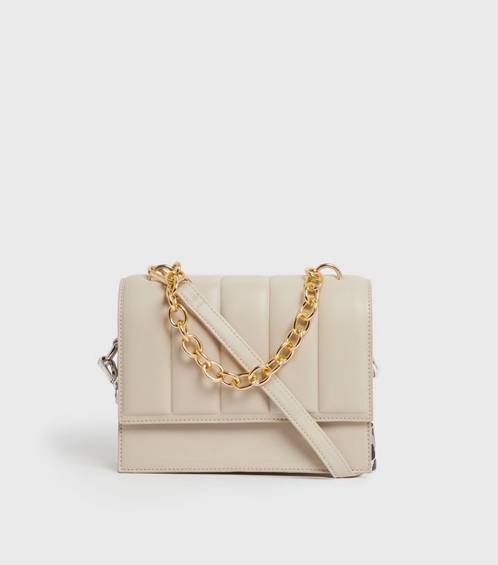 Cream Quilted Chain Shoulder Bag | New Look | New Look (UK)