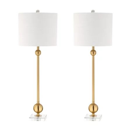 Hollis 34"" Metal LED Table Lamp, Brass with Crystal Base (Set of 2) by JONATHAN Y | Walmart (US)
